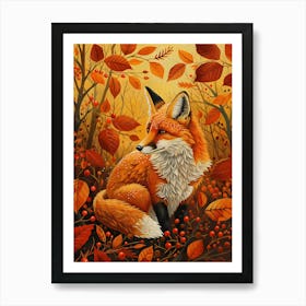 Solitary Fox In The Autumn 2 Art Print