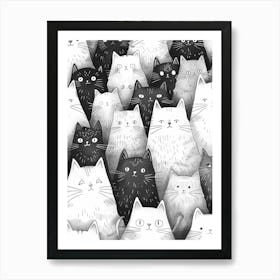 Perfectly Repeatable Artwork With Cute Cat Faces 63 Art Print