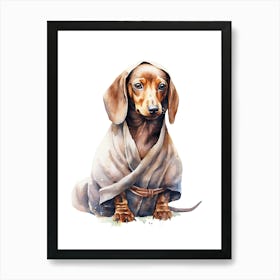 Dachshund Dog As A Jedi 2 Art Print