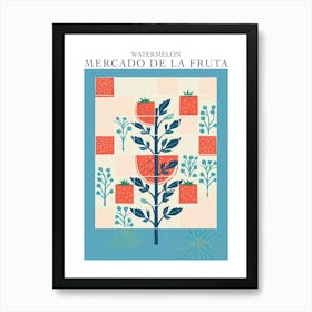 Mercado De La Fruta Watermelon Illustration 2 Poster Art Print