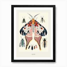 Colourful Insect Illustration Moth 17 Poster Art Print