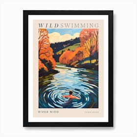 Wild Swimming At River Nidd Yorkshire 1 Poster Art Print