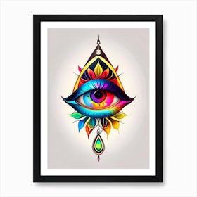 Chakra, Symbol, Third Eye Tattoo 2 Art Print
