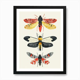 Colourful Insect Illustration Firefly 3 Art Print