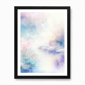 Hot Springs Waterscape Gouache 1 Art Print