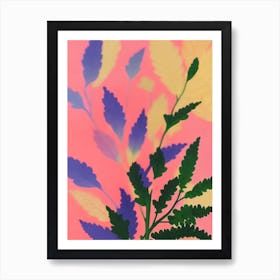 Lemon Button Fern Colourful Illustration Art Print