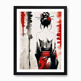 Geisha Art Art Print