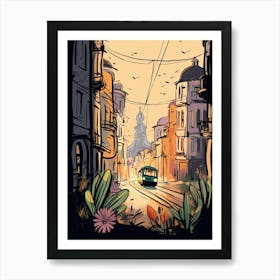 Lisbon, Flower Collage 6 Art Print