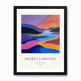 Colourful Abstract Abisko National Park Sweden 2 Poster Blue Art Print