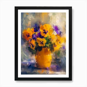 Pansies In A Vase Art Print