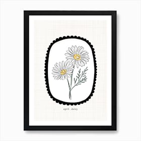 April Daisy Birth Flower Art Print