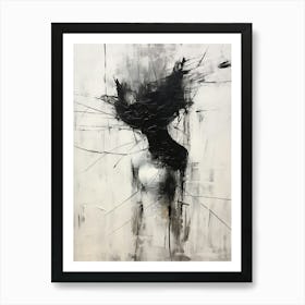 Invisible Threads Abstract Black And White 7 Art Print