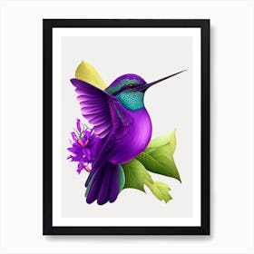 Violet Crowned Hummingbird Cute 2 Art Print