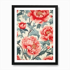 Peony Flower Wallpaper 1 Art Print