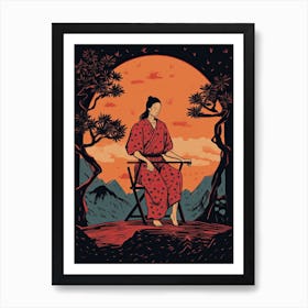 Samurai Illustration 11 Art Print