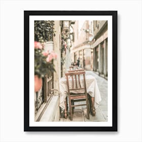 Table And Chairs In Venice Art Print