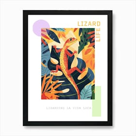 Modern Abstract Lizard Illustration 4 Poster Art Print