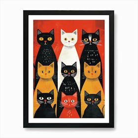 Group Of Cats Art Print