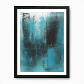 Teal And Black Abstract Poster