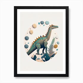 Aucasaurus Terrazzo Style Dinosaur Art Print