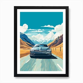 A Buick Regal In The Route Des Grandes Alpes Illustration 1 Art Print