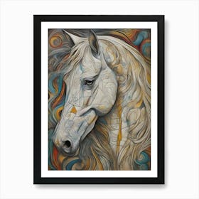 Abstract art of tribe horse Art Print