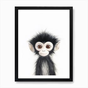 Watercolour Jungle Animal Baby Spider Monkey 1 Art Print