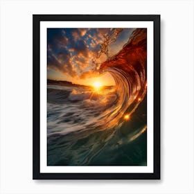 Sunset waves Art Print