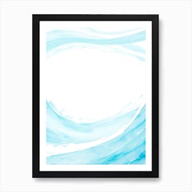 Blue Ocean Wave Watercolor Vertical Composition 7 Art Print