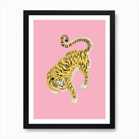 Wild Tiger Pink Art Print