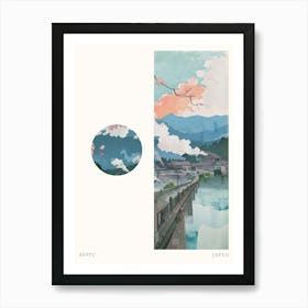 Beppu Japan 3 Cut Out Travel Poster Art Print