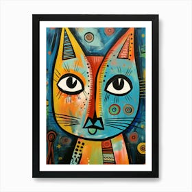 Crazy Art Kitty Cat Art Print