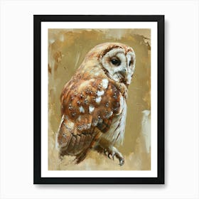 Tawny Owl Marker Drawing 3 Art Print
