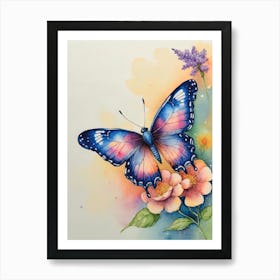 Butterfly On A Flower Art Art Print