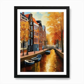 Wall painting print, Amsterdam, Netherlands, landscape art, Van Gogh style, fine art..233 Art Print