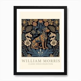 William Morris Inspired  Dogs Collection Art Print