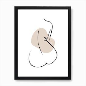 Woman'S Body - Line Art Art Print