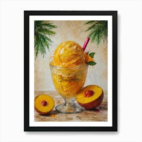 Peach Ice Cream Art Print