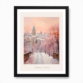 Dreamy Winter Painting Poster Edinburgh Scotland 3 Art Print