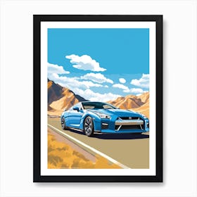 A Nissan Gt R In The Andean Crossing Patagonia Illustration 3 Poster