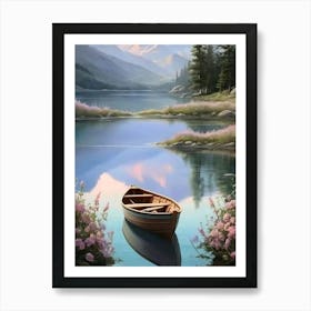 Boat On The Lake 1 Art Print