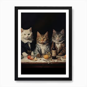 The Bachelors Party, Louis Wain Cats 0 Art Print