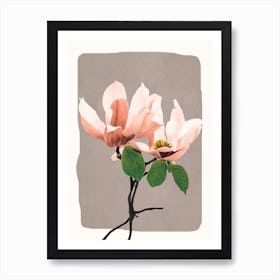 Soft Petals Gray Art Print