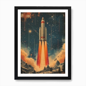Retro sci-fi rocket Art Print by Magnolion - Fy