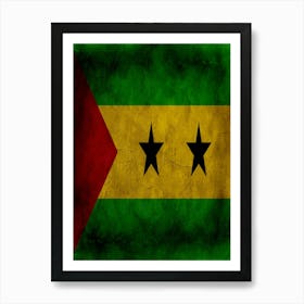Sao Tome And Principe Flag Texture Art Print
