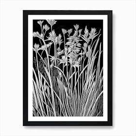 Scouring Rush Wildflower Linocut Art Print