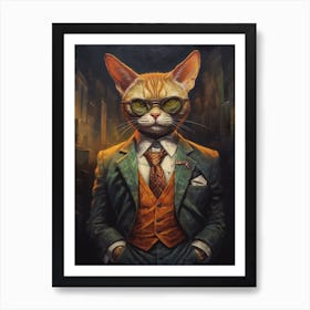 Gangster Cat Pixiebob 2 Art Print