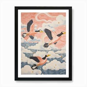 Vintage Japanese Inspired Bird Print Duck 3 Art Print