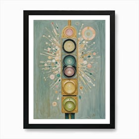 Pastel Abstract Traffic Light Art Print