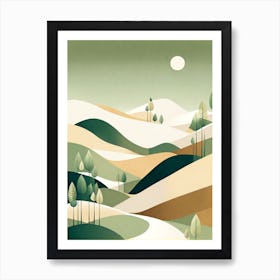 Landscape, minimalistic vector art 3 Art Print